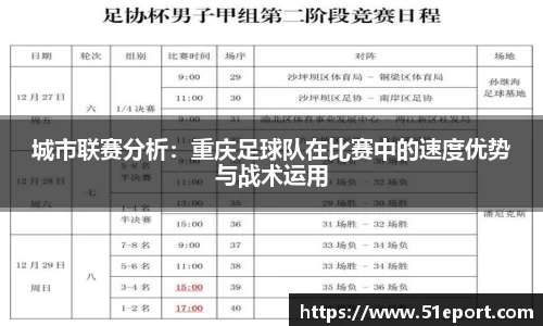 城市联赛分析：重庆足球队在比赛中的速度优势与战术运用